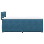 vidaXL Sommier à lattes de lit avec matelas bleu 90x200 cm velours