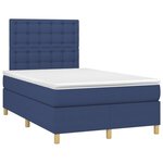 vidaXL Sommier à lattes de lit avec matelas bleu 120x190 cm tissu