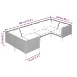 vidaXL Salon de jardin 6 Pièces avec coussins Résine tressée Gris foncé