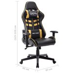 vidaXL Chaise de jeu Noir et doré Cuir artificiel