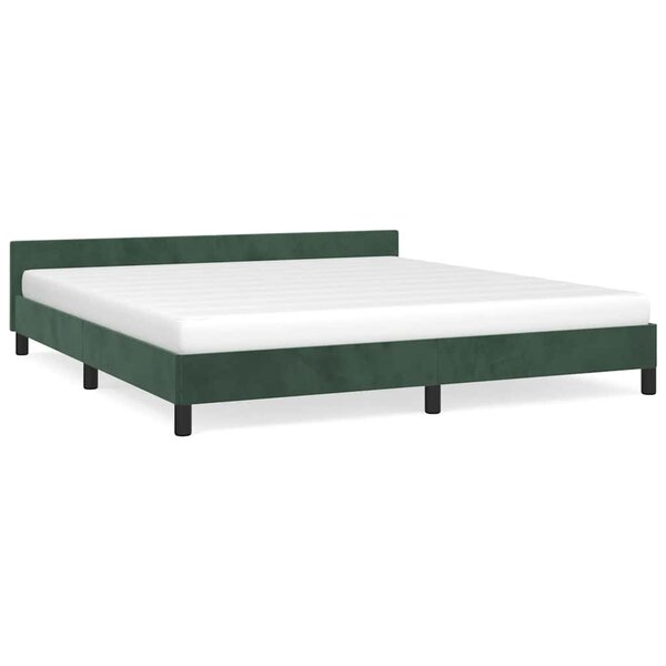 vidaXL Cadre de lit sans matelas vert foncé 180x200 cm velours