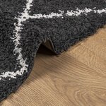 vidaXL Tapis shaggy à poils longs moderne noir et crème 240x240 cm