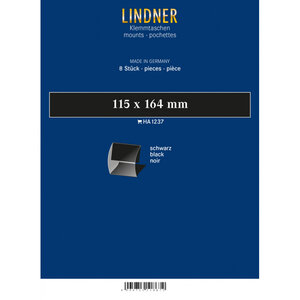 Bandes Klemmfix double soudure 115 x 164 mm pour blocs de timbres. Fond - Noir