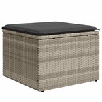 vidaXL Salon de jardin 8 Pièces avec coussins gris clair résine tressée
