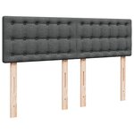vidaXL Sommier à lattes de lit avec matelas Gris foncé 140x200cm Tissu
