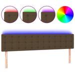 vidaXL Tête de lit à LED Marron Foncé 160x5x78/88 cm Tissu