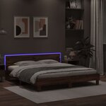 vidaXL Cadre de lit avec tête de lit et LED chêne marron 160x200 cm