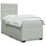 vidaXL Sommier à lattes de lit et matelas Gris clair 80x200 cm Velours