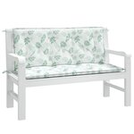 vidaXL Coussins de banc de jardin lot de 2 motif de feuilles tissu