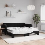 vidaXL Lit de jour avec lit gigogne noir 90x190 cm velours