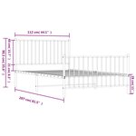 vidaXL Cadre de lit métal avec tête de lit/pied de lit blanc 107x203cm