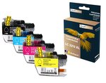 Qualitoner - 4 cartouche compatible pour brother lc3213xl lc 3213 xl noir + cyan + magenta + jaune (glace)