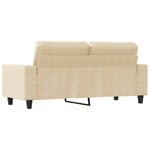 vidaXL Canapé à 2 places Crème 140 cm Tissu