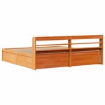 vidaXL Cadre de lit et tête de lit cire marron 200x200 cm bois de pin