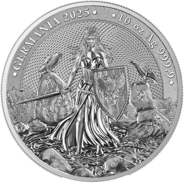 Pièce de monnaie en Argent 50 Mark g 311 (10 oz) Millésime 2025 GERMANIA