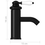 vidaXL Robinet de lavabo de salle de bain Noir 130x180 mm
