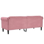 vidaXL Canapé à 3 places rose velours