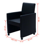 vidaXL Chaises à manger lot de 4 noir similicuir