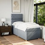 vidaXL Sommier à lattes de lit avec matelas Gris clair 100x200cm Tissu