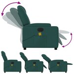 vidaXL Fauteuil de massage inclinable électrique Vert foncé Tissu