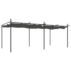 vidaXL Pergola avec toit rétractable anthracite 589x292x230 cm