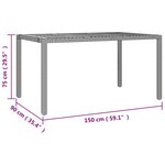 vidaXL Ensemble à manger de jardin et coussins 7 Pièces gris rotin