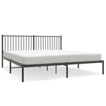 vidaXL Cadre de lit métal avec tête de lit noir 180x200 cm