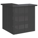 vidaXL Ensemble de bar de jardin 5 Pièces avec coussins noir poly rotin