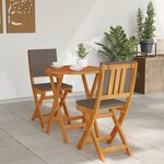 vidaXL Ensemble Bistro Pliable 3 pièces avec Coussins en Bois Massif d'Acacia