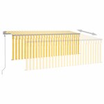 vidaXL Auvent automatique store capteur de vent LED 4x3m Jaune/blanc