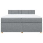 vidaXL Sommier à lattes de lit avec matelas Gris clair 200x200cm Tissu