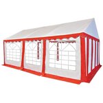 vidaXL Chapiteau de jardin PVC 4x6 m Rouge et blanc