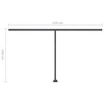 vidaXL Auvent automatique sur pied 450x350 cm Crème