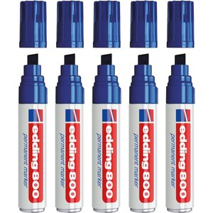 Marqueur Permanent 800 Corps Alu Bleu Pointe Biseau 4-12 mm x 5 EDDING