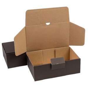 Boîte pliante d'envoi postal noir en micro-cannelé sans bande d'arrachage 17 6 x 11 6 x 6 4 cm