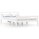 vidaXL Cadre de lit Blanc Bois massif 150x200 cm Très grand