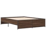 vidaXL Cadre de lit chêne marron 160x200 cm bois d'ingénierie et métal