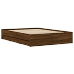 vidaXL Cadre de lit à tiroirs chêne brun 135x190 cm bois d'ingénierie