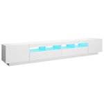vidaXL Meuble TV avec lumières LED Blanc 260x35x40 cm