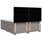 vidaXL Sommier à lattes de lit avec matelas Taupe 180x200 cm Tissu
