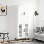 vidaXL Buffet haut Blanc 69 5x34x180 cm Bois d'ingénierie