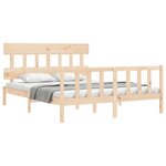 vidaXL Cadre de lit avec tête de lit 160x200 cm bois massif