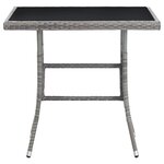 vidaXL Table de jardin gris 80x80x74 cm résine tressée