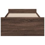 vidaXL Cadre de lit et tiroirs chêne marron 75x190cm bois d'ingénierie