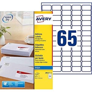 Etui de 975 Etiquettes d'adresse jet d'encre 38 1 x 21 2 mm blanc x 5 AVERY
