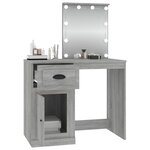 vidaXL Coiffeuse avec LED sonoma gris 90x50x132 5 cm bois d'ingénierie