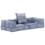 Vidaxl pouf modulaire à 2 places indigo tissu