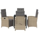 vidaXL Set de Dîner de Jardin 5 Pièces avec Coussins Beige Poly Rotin