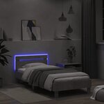 vidaXL Cadre de lit tête de lit et lumières LED gris béton 100x200 cm