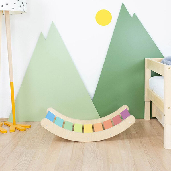 Planche d'équilibre ROKIT - bois massif couleurs pastel